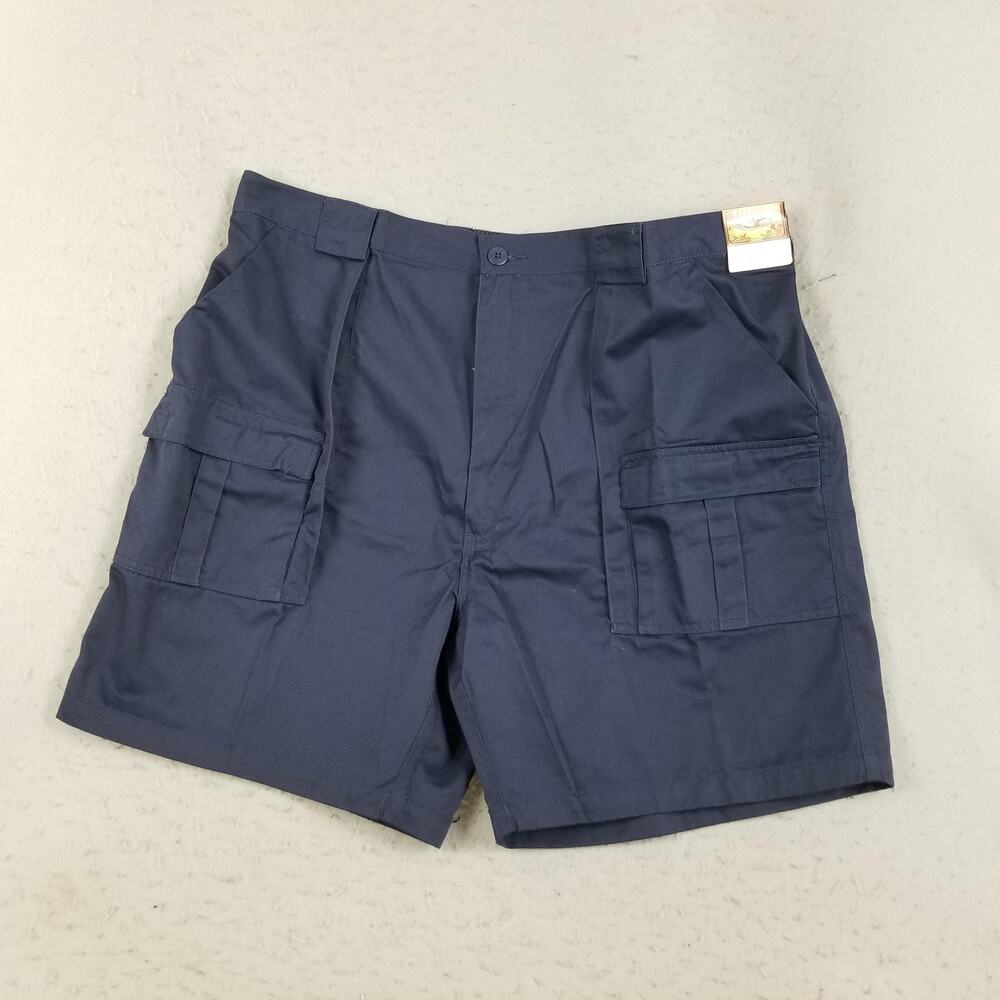 Weekender Shorts Mens 46 Navy Cargo Elastic Waist Poly Cotton Pockets B039B10